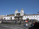 Ecuador Quito 05-02 Old Quito Plaza San Francisco The Plaza de San Francisco is a vast cobblestone plaza dominated by the long whitewashed walls and twin bell towers of Ecuadors oldest church, the Monastery of San Francisco.
